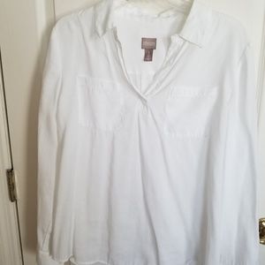 ladies white dress shirt